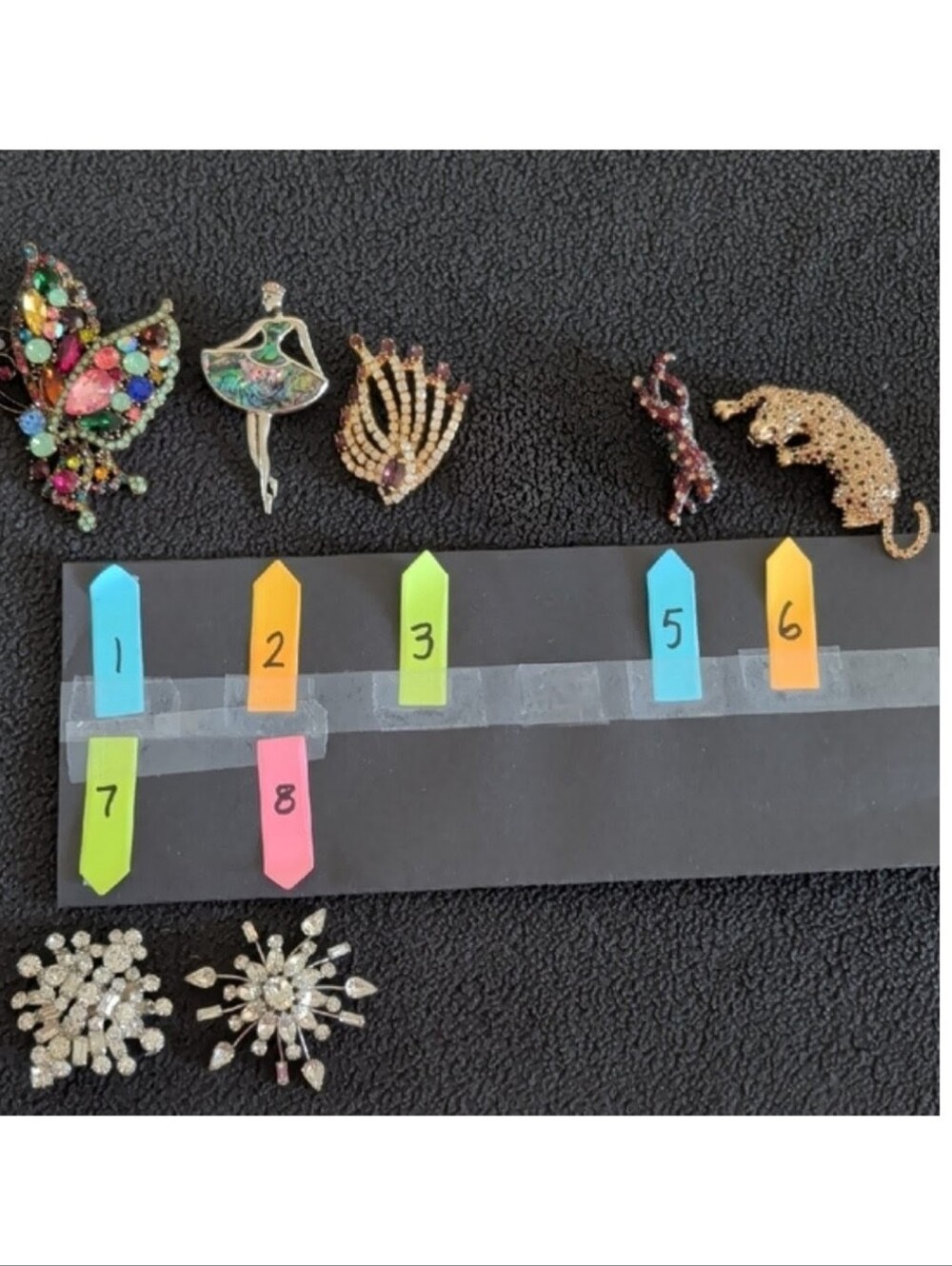 Assorted Vintage Crystal Brooches